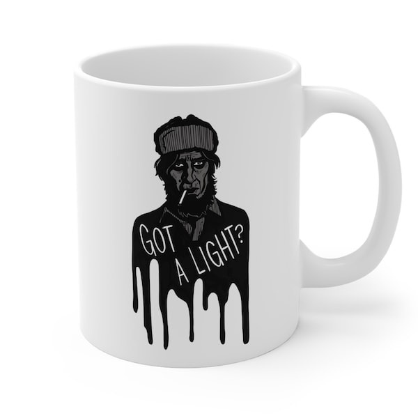 Got A Light, Creepy Woodsman Coffee Mug, Twin Peaks Inspired Tea Cup, Robert Broski, TV Series Fan Gift, Funny Movie Mugs, Christmas Gift