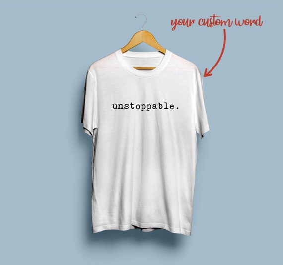 Custom One Unisex Personalized Word Men Shirt Etsy