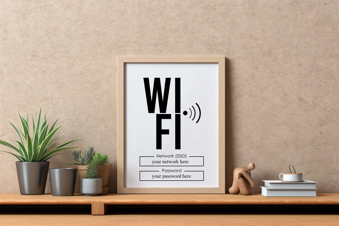 Wifi Printable Sign #001, Wifi Password Sign, Guest Room Wifi, Wifi ...