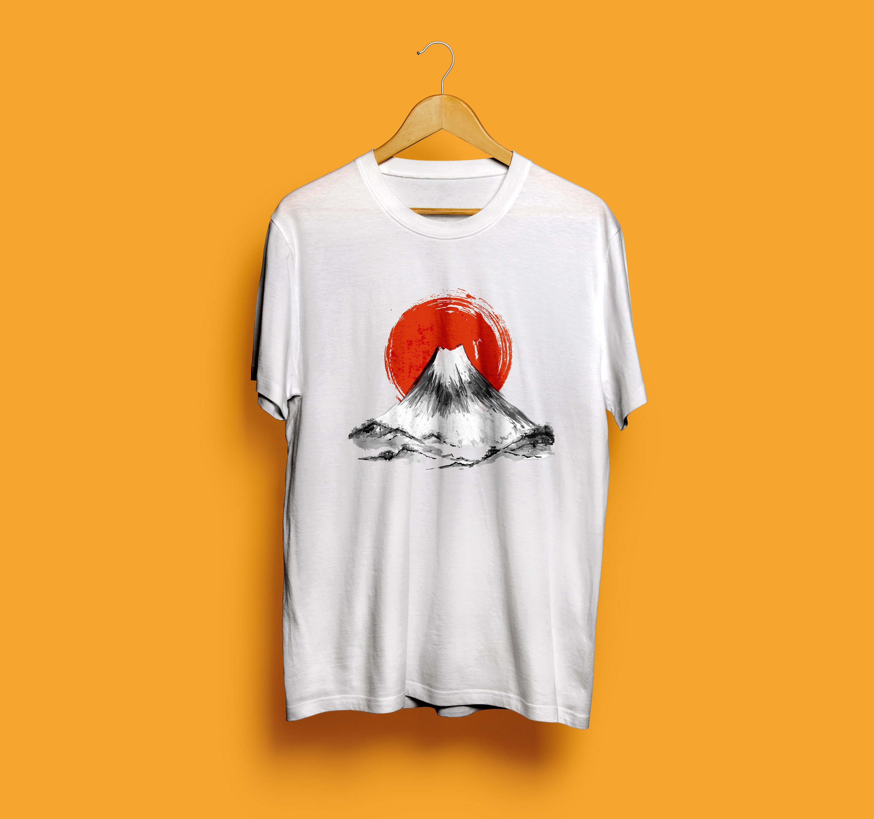 Volcano Art Unisex T-shirt, Retro Sun Men Shirt, Vintage