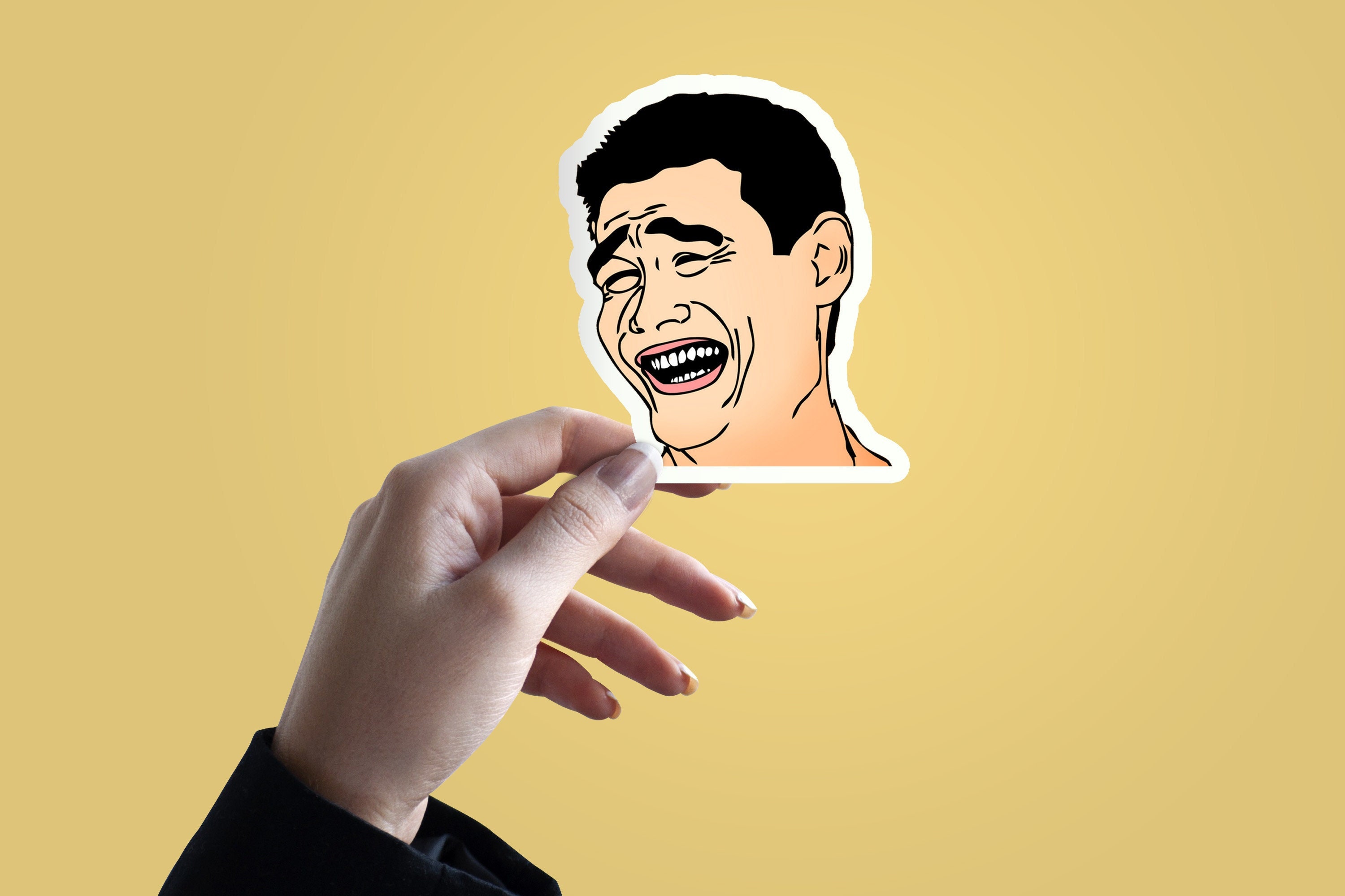 Trollface Sticker SMALL (66x55mm) meme coolface Troll Face