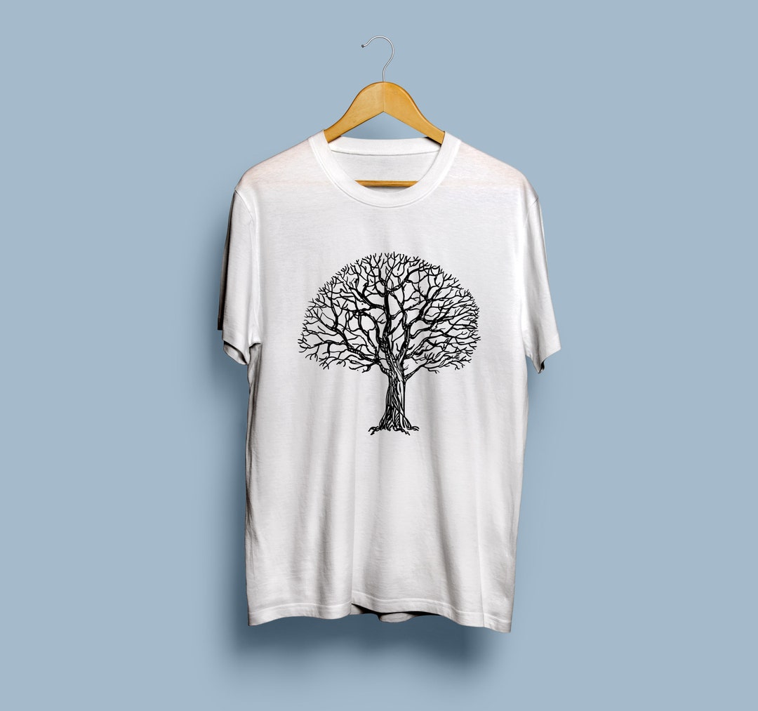 Tree Minimalist Unisex T-shirt Bare Tree Hand Drawn Art - Etsy