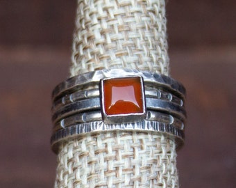 Carnelian Stacking Ring Set