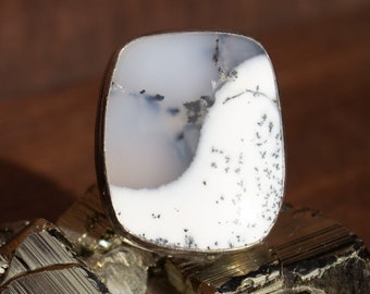 Dendritic Opal Statement Ring