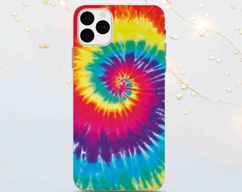 Tie Dye Phone Case: Rainbow Swirl TPU Cover