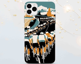 Bicyclist iPhone Case: Bike Race Art, TPU Protective Cover