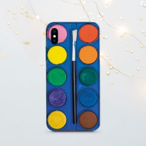 Watercolor Paints Palette Phone Case: Artist Style TPU Cover