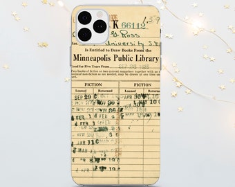 Vintage Library Card Phone Case: TPU Protective Cover
