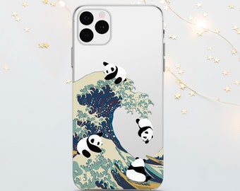 Anime iPhone case SE 8 Plus X 11 12 13 14 15 Pro Max, Panda Google pixel case, Wave Samsung case S20 S21 S23, Cute phone case