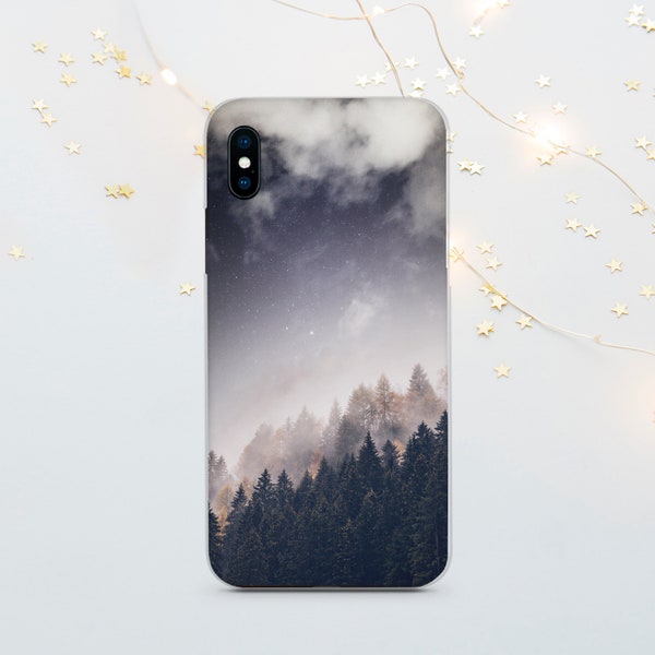 Berge iPhone Hülle SE 8 Plus X 11 12 13 14 15 Pro Max, Forest Google Pixel Hülle für Samsung S20 S21 S23, Sternenhimmel