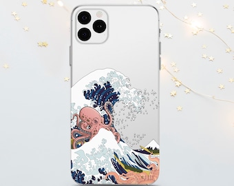 Octopus Wave Phone Case: Anime Style TPU Cover