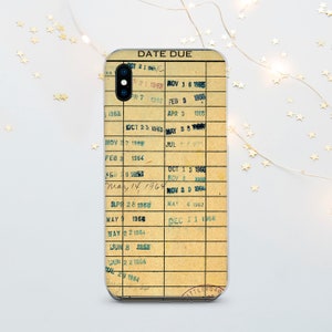 Custodia per iPhone con tessera di biblioteca vintage SE 8 Plus X 11 12 13 14 15 Pro Max, custodia per Google Pixel Book, per custodia Samsung S20 S21 S23