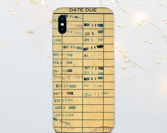 Vintage Library Card iPhone Case: TPU Phone Cover