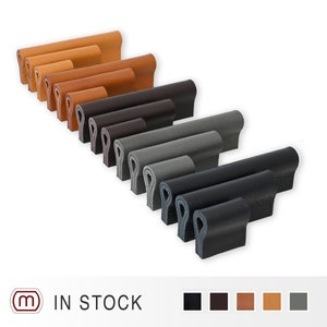 Cabinet knobs in 5 available colors, leather handles and pulls, leather drawer pulls, series - MILANO-MINI - STOCK
