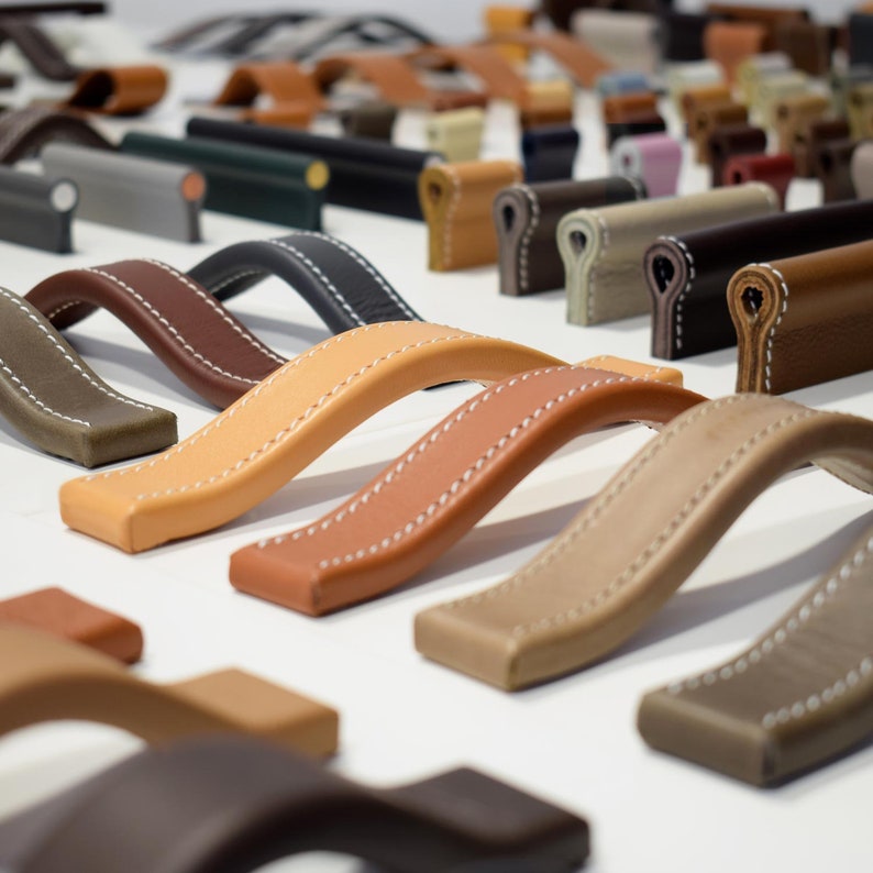 Unique Leather Hardware Leather Handles Drawer Etsy