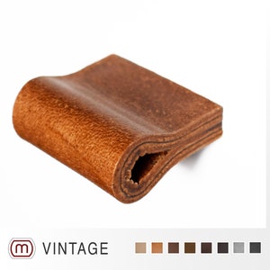 Knobs and Pulls made of vintage look leather, cabinet hardware, drawer pulls, cabinet pulls, cabinet handles  - MILANO-MINI-VINTAGE