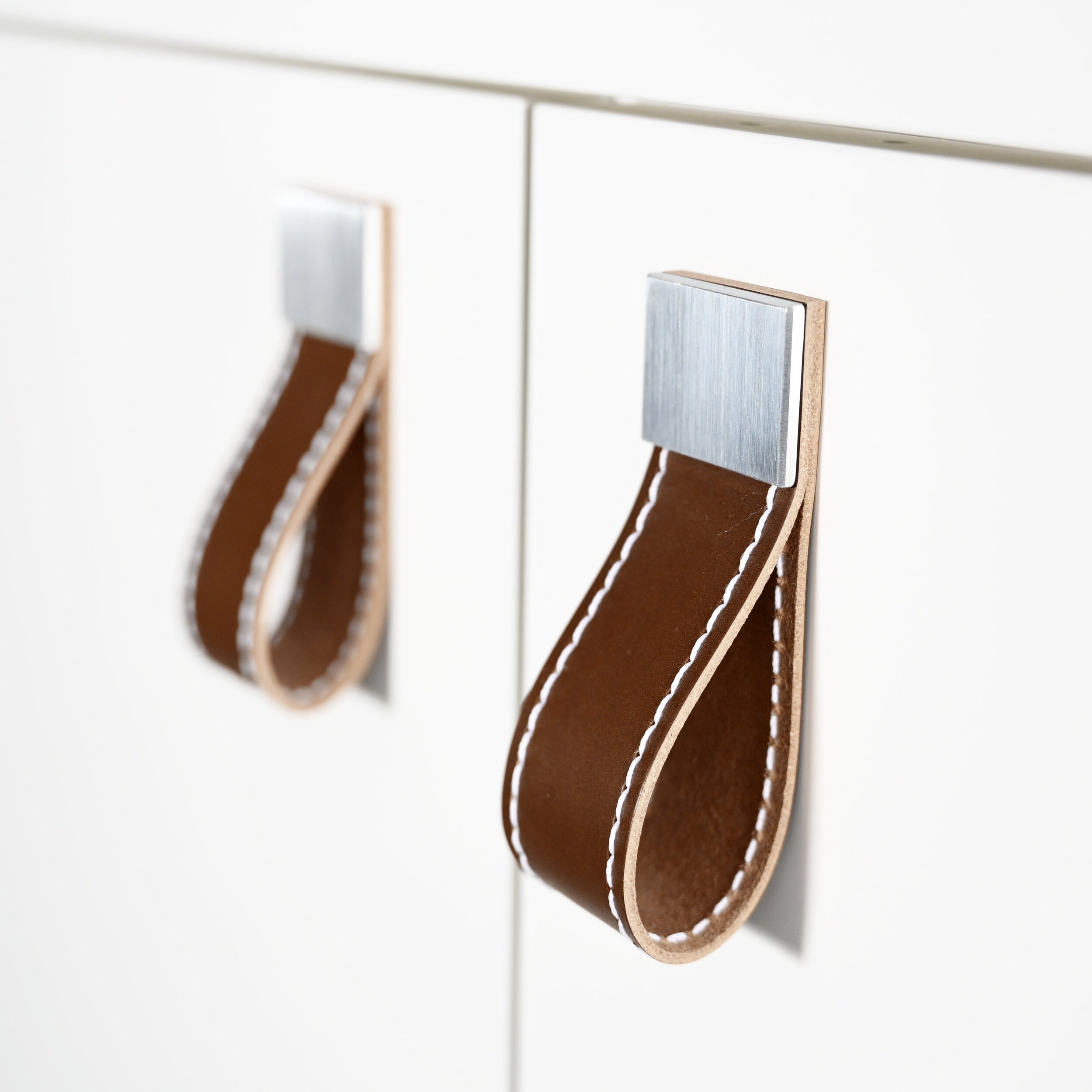 Leather Loops, Leather Cabinet Handles, Leather Pull Handles, Leather ...