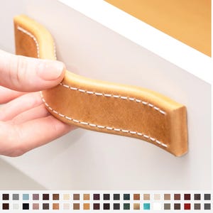 Tiradores de cuero únicos para muebles, tiradores para armarios, tiradores para cajones, tiradores para muebles, - FIRENZE-PRESTIGE -