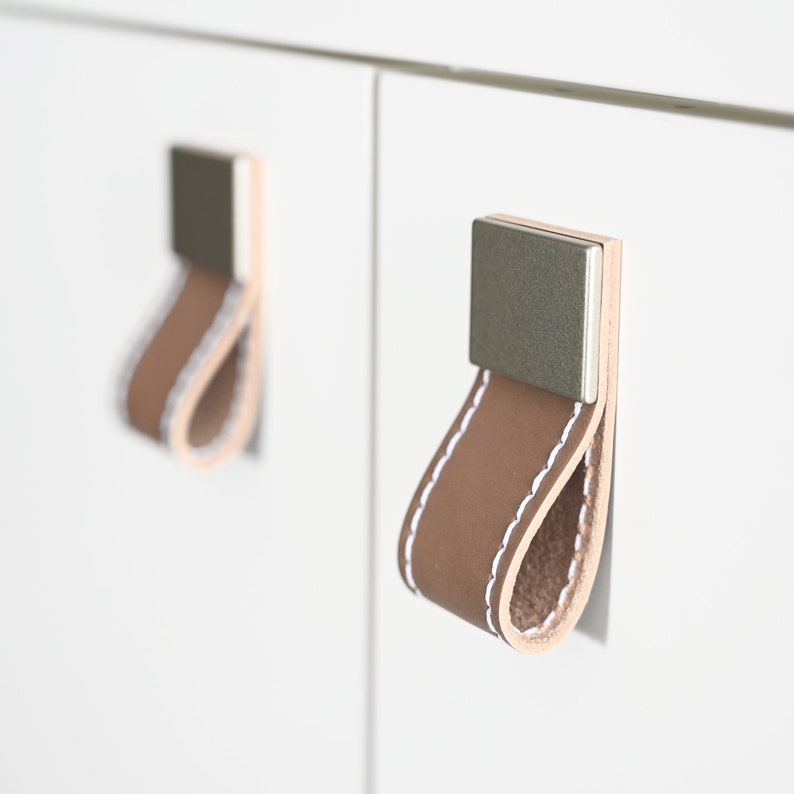 Leather Loops, Leather Cabinet Handles, Leather Pull Handles, Leather ...