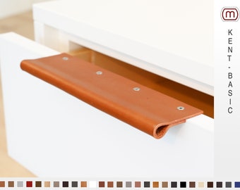 Schlanker Leder-Kantengriff KENT-BASIC – Griff für schmale Spalten, Schränke & Schubladen (40–320 mm)