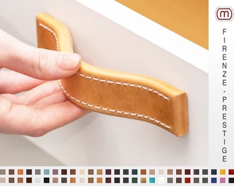 Unique Leather Cabinet Hardware, leather handles, drawer pulls, cabinet pulls, drawer handles, cabinet handles, series FIRENZE-PRESTIGE