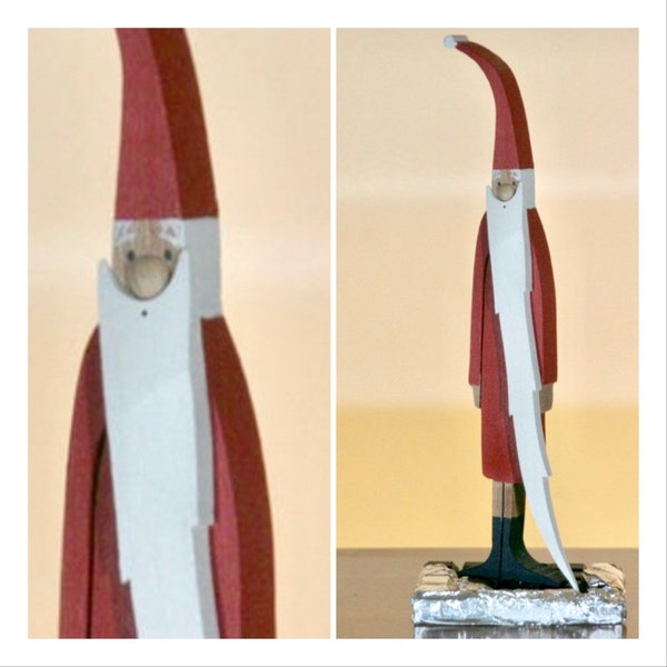 Holzfigur Sauterelle* Nikolaus Weihnachtsmann Santa Weihnachtsgeschenk Holz Figur ca 39 cm hoch rot