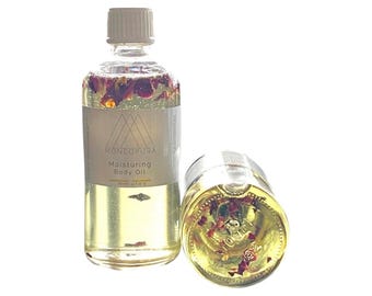 Rose Body Oil for Dry Skin - Lightweight Moisturising Body Oil for Soft Glowing Skin