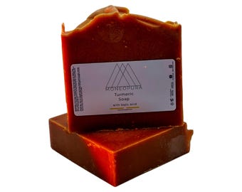 Jabón iluminador de cúrcuma - Ácido kójico, limón y pomelo - Hecho a mano.