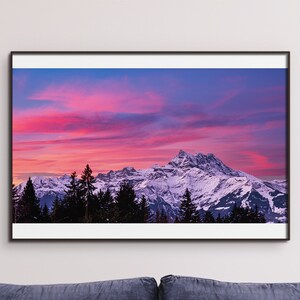 Alpy Szwajcarskie | Plakat ścienny Winter wonderland | Schweizer Switzerland | Zimowy krajobraz | Plakat ścienny | Dents du Midi