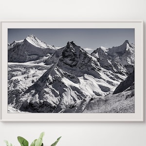 Pôster com paisagem de montanha da Suíça e dos Alpes Suíços em Val d'Anniviers | Montanhas do Valais | Pôster de decoração de parede | Besso