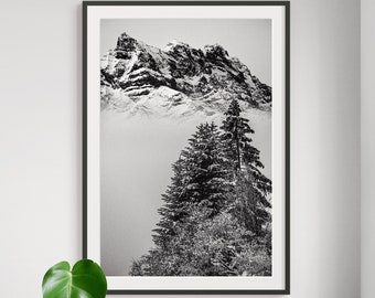 Landschaftsdruck aus den Dents du Midi Bergen in den Schweizer Alpen | Schweizer Landschaftsposter mit Fine Art Print und Museumsqualität | Wohndekor