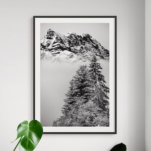 Landschaftsdruck aus den Dents du Midi Bergen in den Schweizer Alpen | Schweizer Landschaftsposter mit Fine Art Print und Museumsqualität | Wohndekor