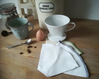 2er Set wiederverwendbarer Kaffeefilter aus Baumwolle, zero waste für die Küche,umweltfreundliche Filtertüte,Mehrweg-Filter, Stofffilter