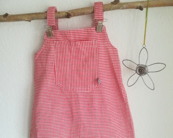 Latzkleidchen,rot-weiß kariert, Hängerchen für Mädchen, Kinderkleid