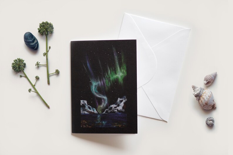 Winterkaart en envelop - Set van 4 wenskaarten om te versturen 1 carte Aurore 02