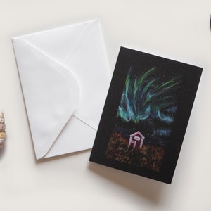 Winterkaart en envelop - Set van 4 wenskaarten om te versturen 1 carte Aurore 01