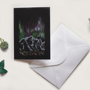 Winterkaart en envelop - Set van 4 wenskaarten om te versturen 1 carte Aurore 04