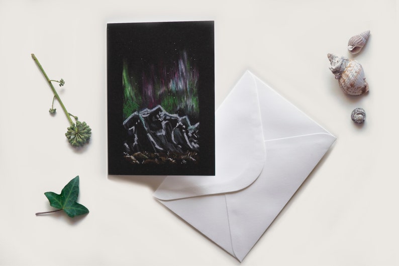 Winterkaart en envelop - Set van 4 wenskaarten om te versturen 1 carte Aurore 04