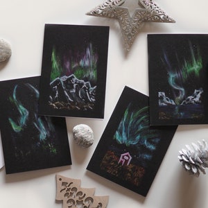 Winterkaart en envelop - Set van 4 wenskaarten om te versturen afbeelding 2