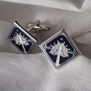 Gemelli Uomo A Nodo Primavera Argento – Regalo Matrimonio, Placcati Rodio, Cufflinks.Direct