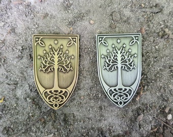 Pin esmaltado de árbol blanco de Gondor, joyería lotr