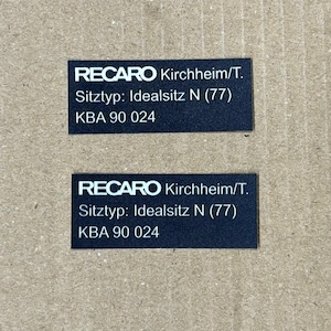 2 pegatinas para asientos Recaro de BMW E24 E30 E21 E10 E9
