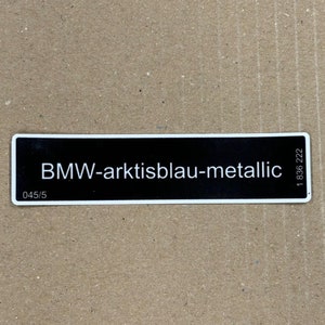 Bmw-arktisblau-metallic Paint Sticker Label E12 E21 E23 E24 E28 E30 E9 ...