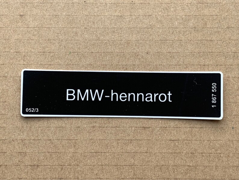 1x BMW-hennarot newer Paint sticker label BMW E30 E24 E28 1867550 - Etsy 日本