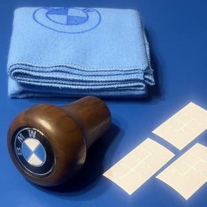 Set houten versnellingspookknop walnoot + stof BMW E10 114 E9 E3 NK E21 E12 E24 schakelpook #IN015
