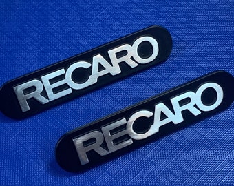 2x Recaro Badge Emblem Plakette Sport Seats Sitze Vintage Sport 80s/90s