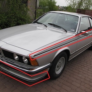 BMW E24 ZWART M-Technic Decor Complete set stickers (8 stuks/8 stuks)