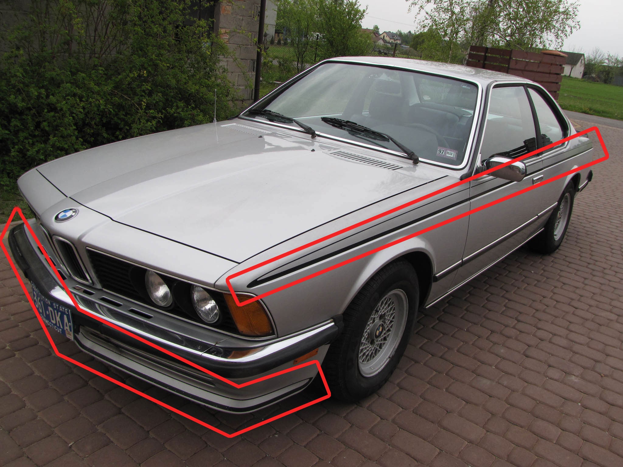 BMW E24 ブラック M-Technic デコレーション フルセット ステッカー (8