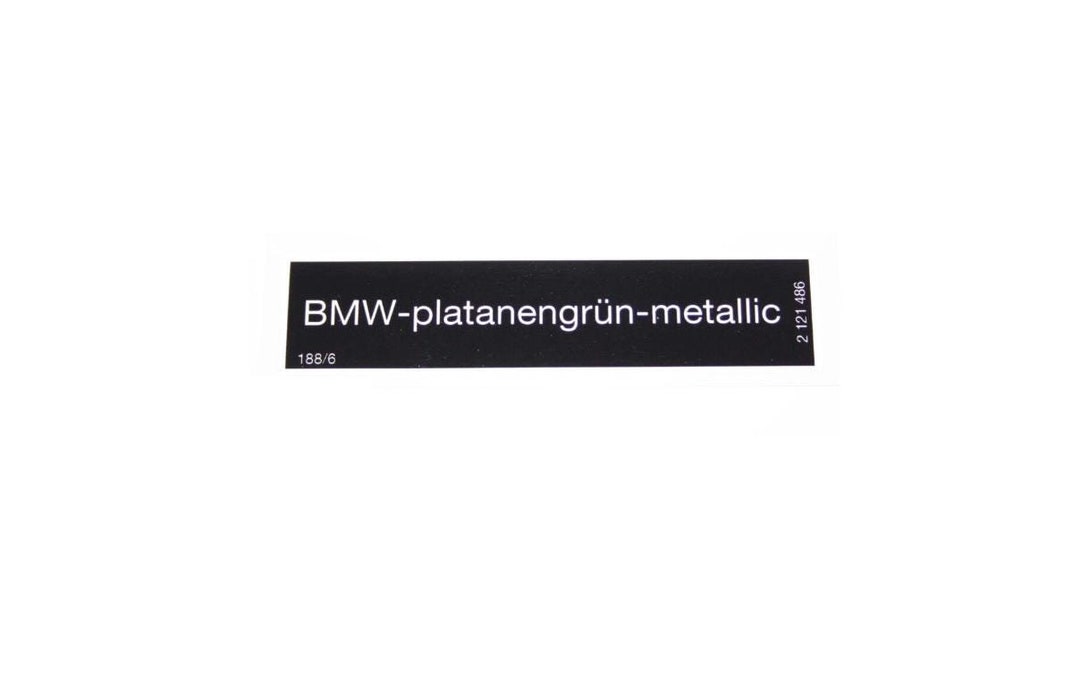 1x Bmw-platanengrün-metallic Paint Sticker Label E12 E21 E23 E24 E28 ...