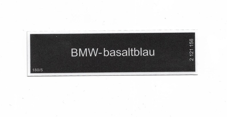 Bmw-basaltblau Paint Sticker Label BMW E21 E23 E24 E28 #2121156 - Etsy